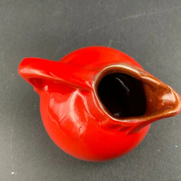 Vintage Frankoma Art Pottery Red Mini Ball Creamer Pitcher #553 - Picture 6 of 6